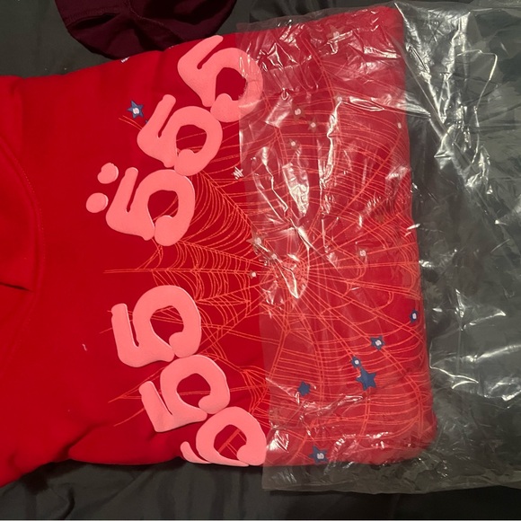 Angle red sp5der hoodie Size M - Picture 1 of 4